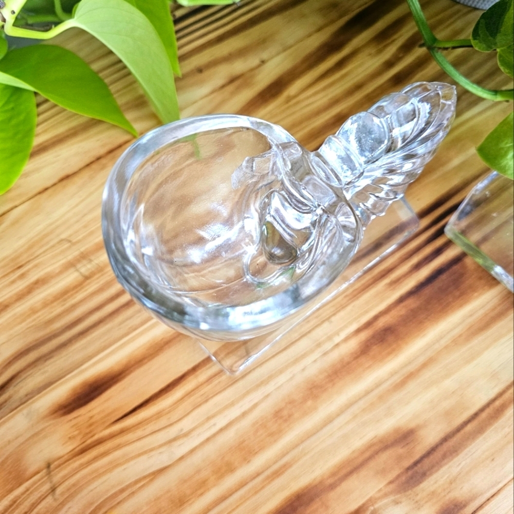 1940's Martinsville glass NAUTILUS conch bookend vases - Picture 7 of 7